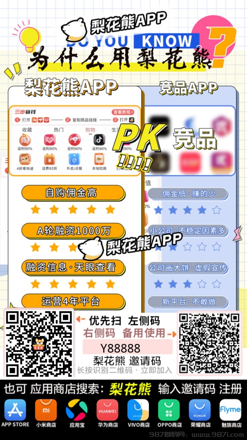 最强电商导购平台来袭，【梨花熊】APP轻松让你赚钱