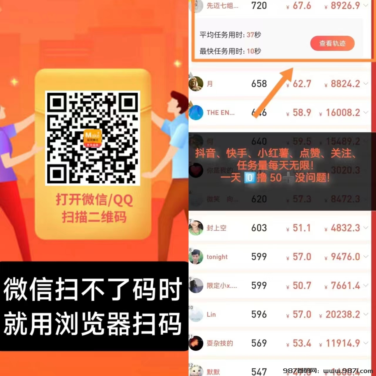 每天赚点APP：抖音、快手、点赞关注！