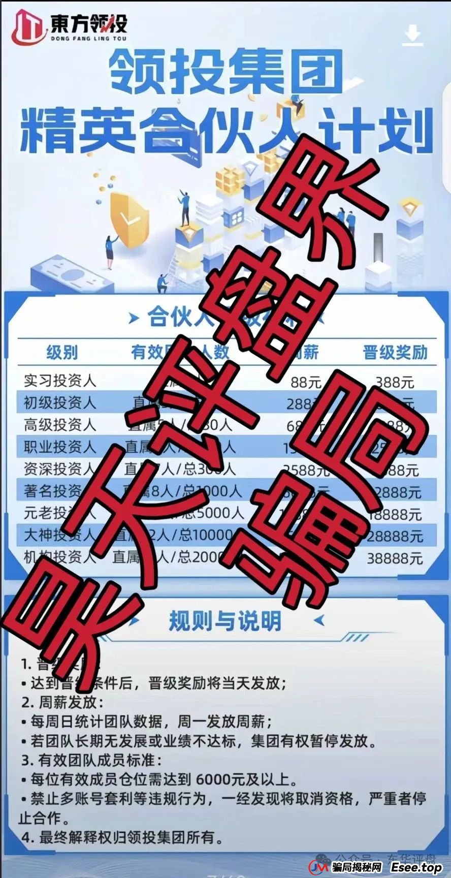 领投集团带人炒股赚钱靠谱不？高度预警：东方领投（领投集团）冒充正规公司的跟单类资金盘骗局，即将崩盘跑路！